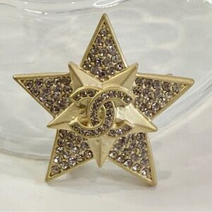 🆕 NEW Gold-Tone Crystal Star Brooch | 2” Statement | Luxe Celestial Fashion